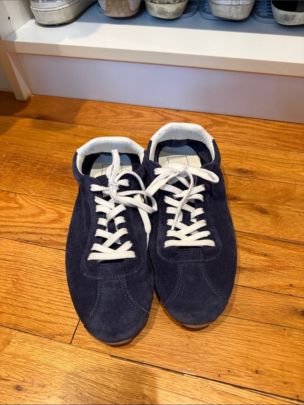 Dolce Vita Navy Suede Sneakers with White Accents